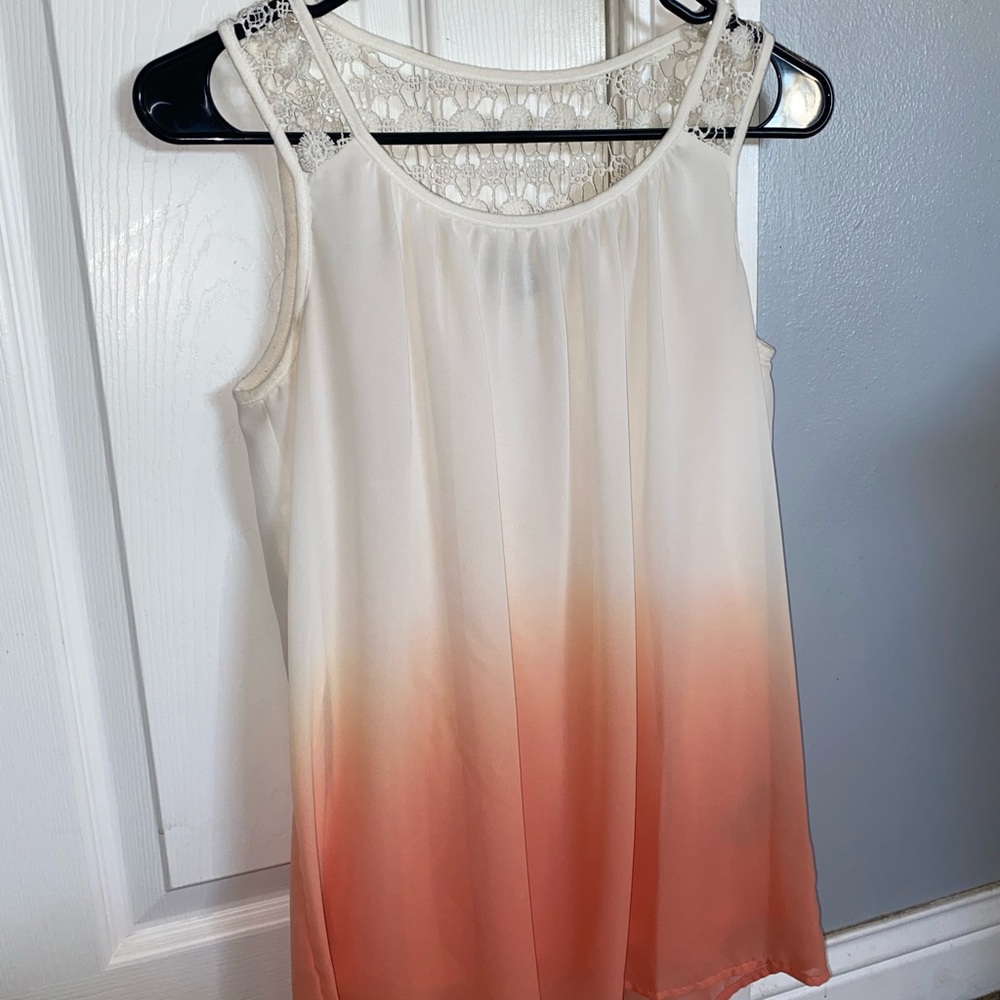 Lace Trim Ombre Tank Top